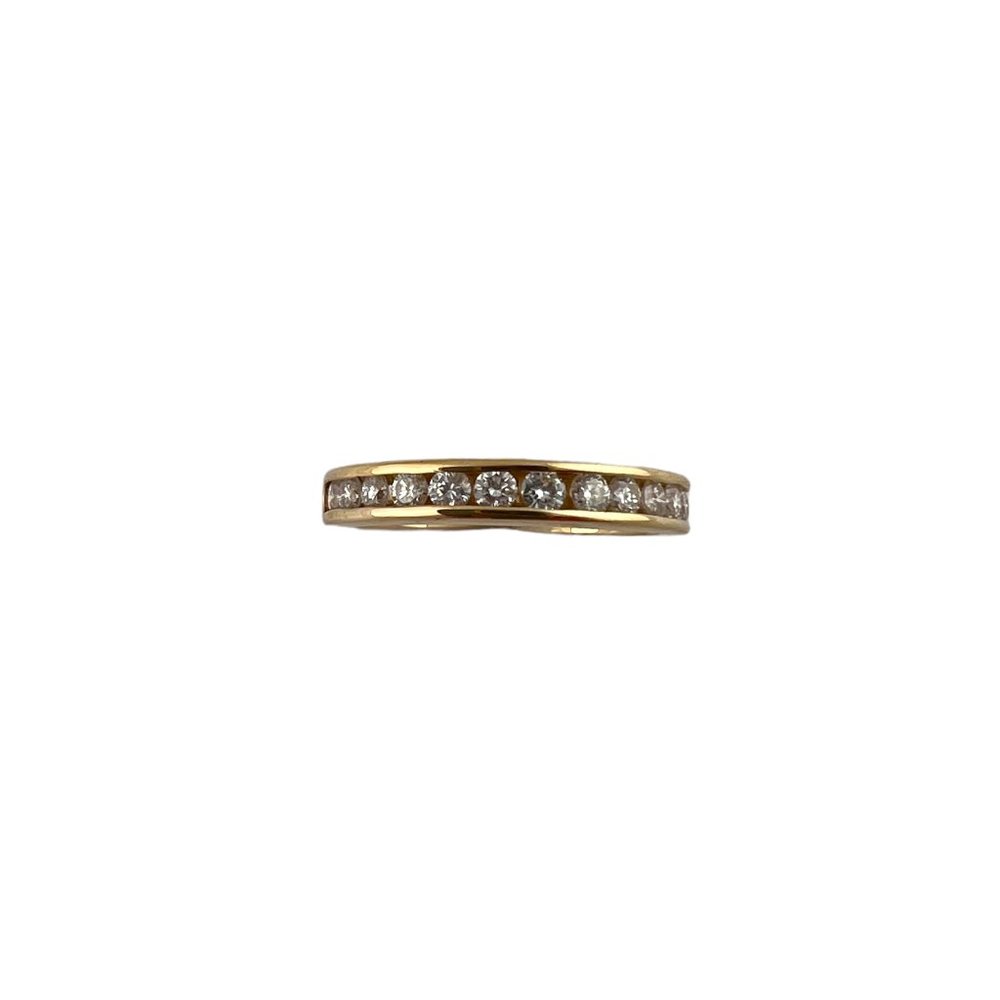 Vintage 14 Karat Yellow Gold and Diamond Wedding Band Ring Size 6 #11981